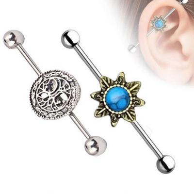 Fashion Stainless Steel Drip Tongue Stud Titanium Steel Drip Ear Bone Nail Body Piercing