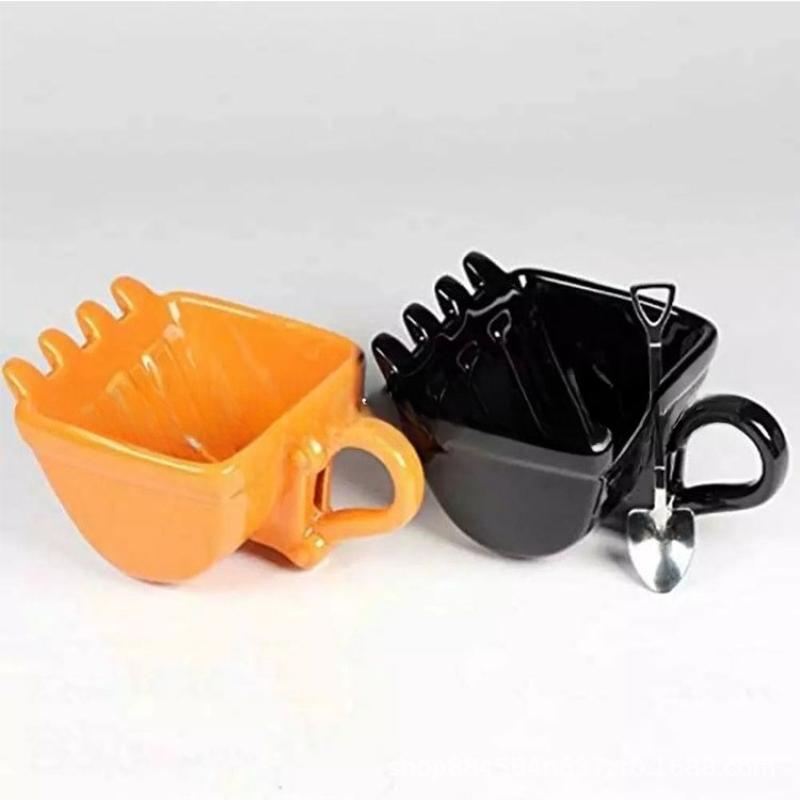 Digger Coffee Cup New Model, Strange Shape Creative Funny Excavator Coffee Cup, Simple Design with Creative Shape Gifts
