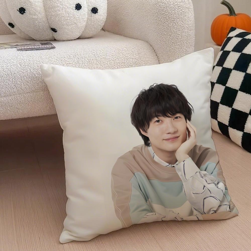 Japanese celebrity actor KKamiki Ryunosuke Cushion Cover Throw Pillow Cover Hidden Button Durable Polyester Chair Cushion