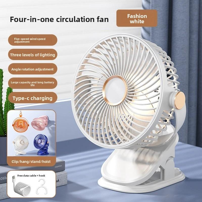 Ventilador de clip portátil recargable USB para escritorio dormitorio y pared