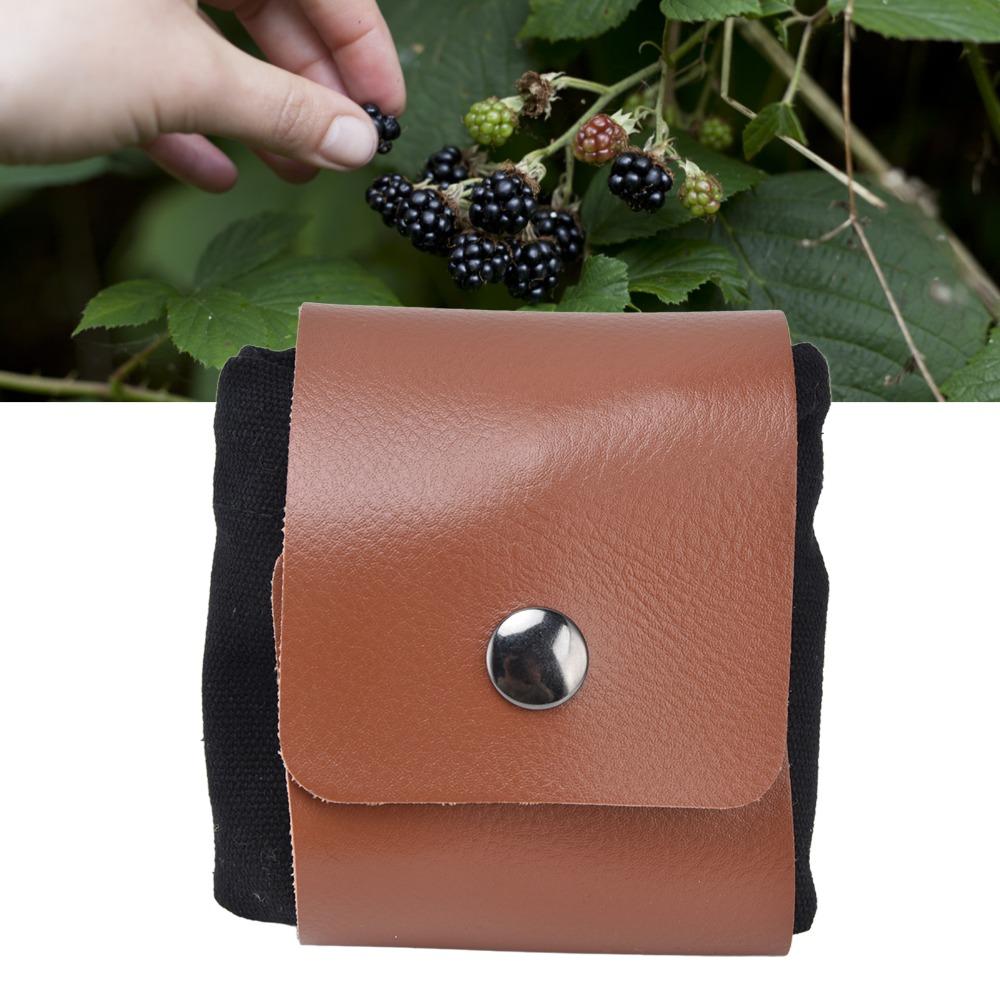 Canvas Material Fruit Picking Bag Multi Purpose Drawstring Closure Waist Hanging Bag PU Style Save Space Belt Pouch