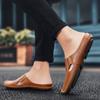 Mocasines casuales de cuero con agujeros para hombre