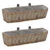 Balcony Planter 2 Pcs Wicker with PE Lining 60 Cm