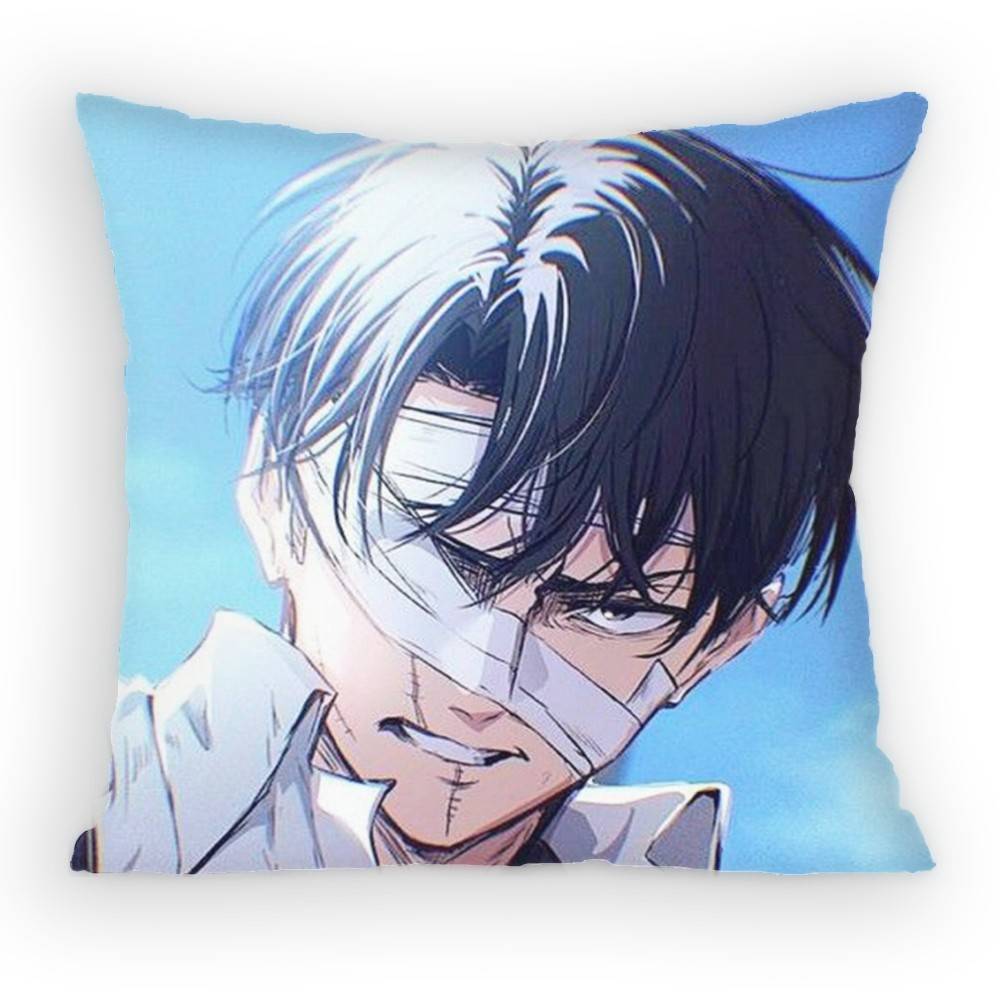 Attack On Titan Levi Ackerman Pillow Case Antidustmite Pillowcase Invisible Zipper Silky Short Plush Sofa Cushion Cover