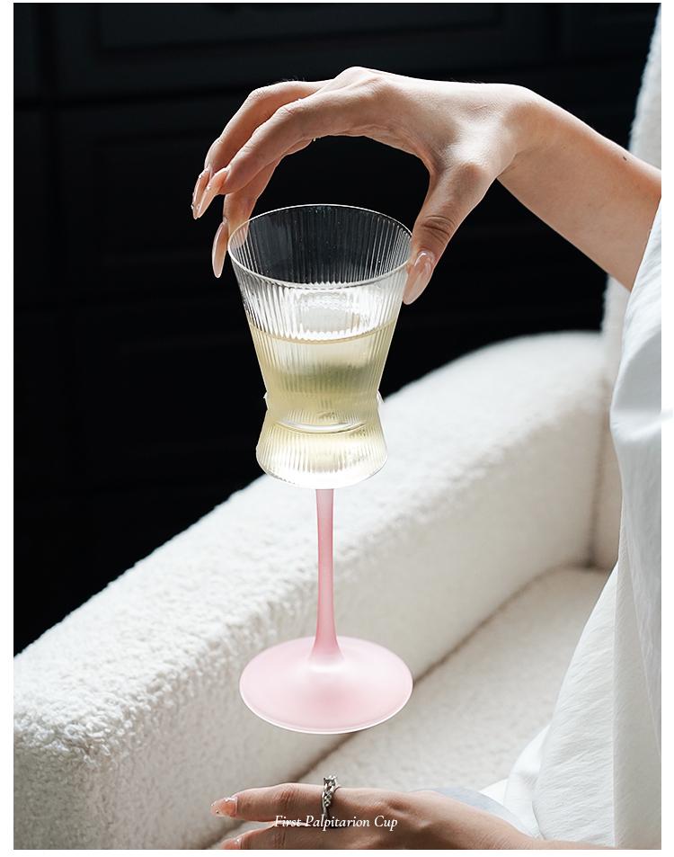 Rosa Taillenwickel Champagnerglas Hohes Stielglas High-End Weinglas Rotweinglas Hausbar Mixglas