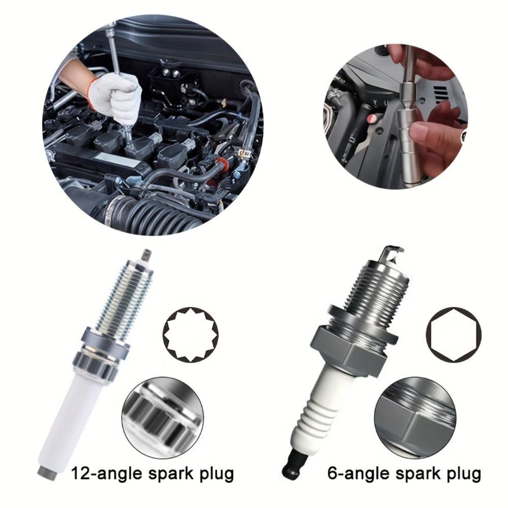 Adaptor cheie pentru bujii 14mm16mm Set articulație universală cu priză magnetică flexibilă Perete subțire 3/8" Instrument de reparație auto