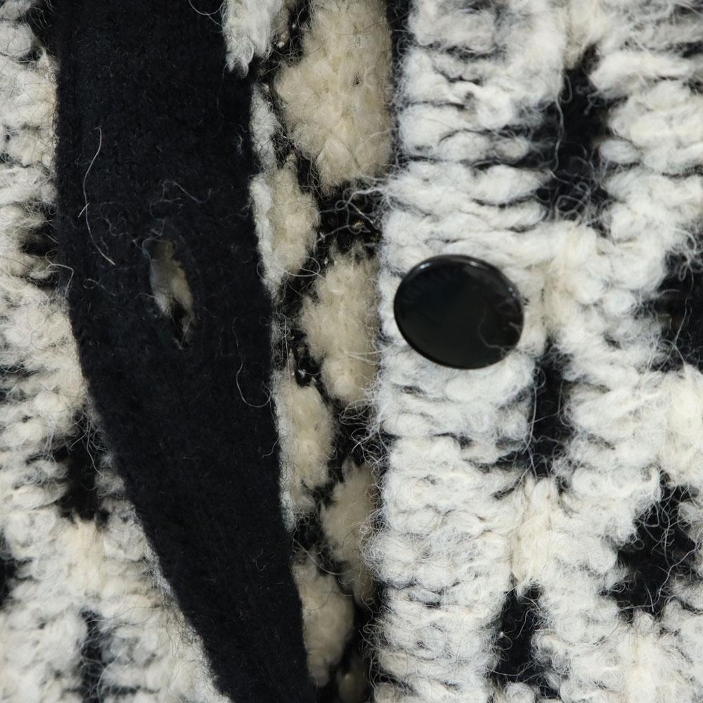 Armani Jeans Wool Blend Long Sleeve Knit Coat 40 White System Women Used