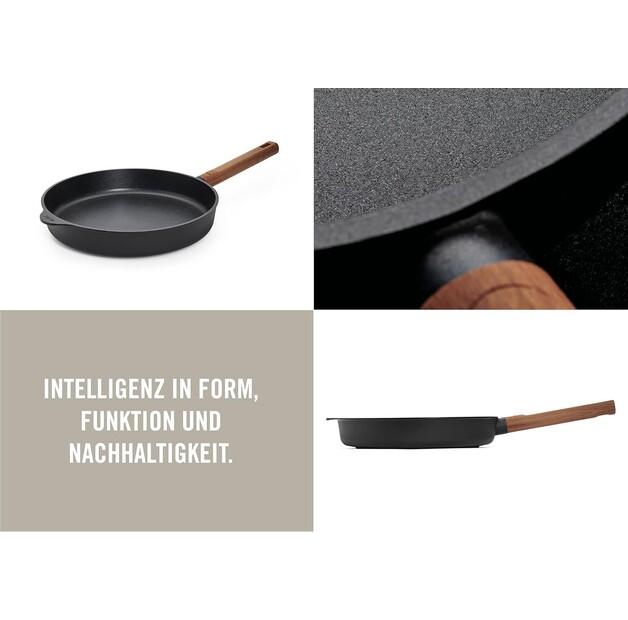 Woll Eco Logic QXR Cast Iron Induction Frying Pan 28 Cm with Wooden Handle (528WLCI-Q)