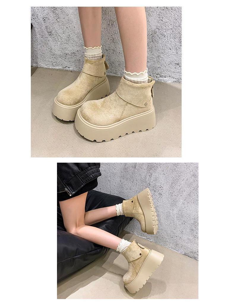 Korean Platform Thick Sole Martin Boots for Women: 2025 Autumn/Winter, Stylish & Comfortable Casual Short Boots