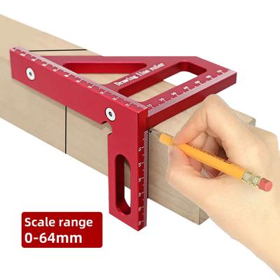 Tischler-Quadrat – Holzbearbeitungs-Quadrat-Winkelmesser, Aluminium-Gehrungsdreieck-Lineal, 3D-Mehrwinkel-45/90-Grad-Layout, Messlineal