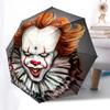 1 Stück Pennywise Clown Horror Regenschirm mit Kunststoffgriff, Geeignet für Alle Jahreszeiten Zuhause Reise Outdoor RegenschirmM1387