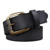 Men's Genuine Vegetable-Tanned Cowhide Leather Belt with Pin Buckle - Retro and Fashionable for Trousers & Jeans