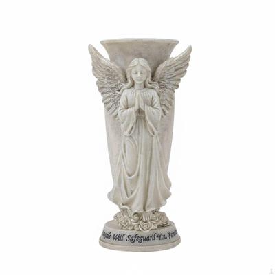 Praying Angel Statue Vase Commemorative Gift Blossom Holder WeatherResistant Resin Gravesite