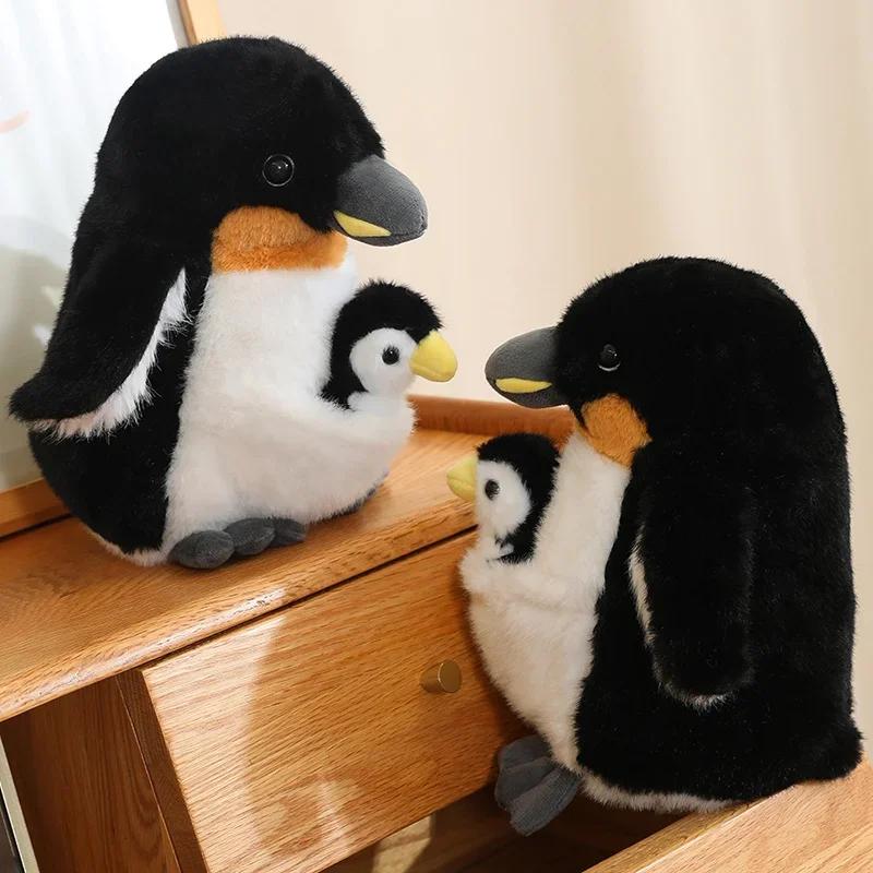 Muñeco de Peluche Artificial Creativo de Animales Madre e Hijo Koala Pingüino Bolsa de Cría Juguete de Peluche Regalo de Cumpleaños de 25CM