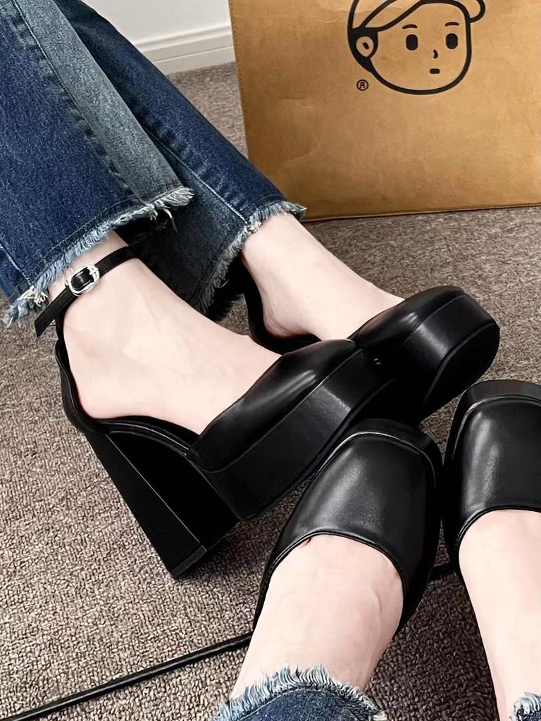 Super high heel Barbie shoes muffin sole thick heel fairy white Mary Jane shoes small wedding dress artifact wedding shoes