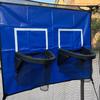 Trampoline Basketballkurv-tilbehør Innendørs Utendørs Trampoline Dobbel Kurvring med 4 Baller Pumpe Trampoline Basketballmål Spilltilbehør
