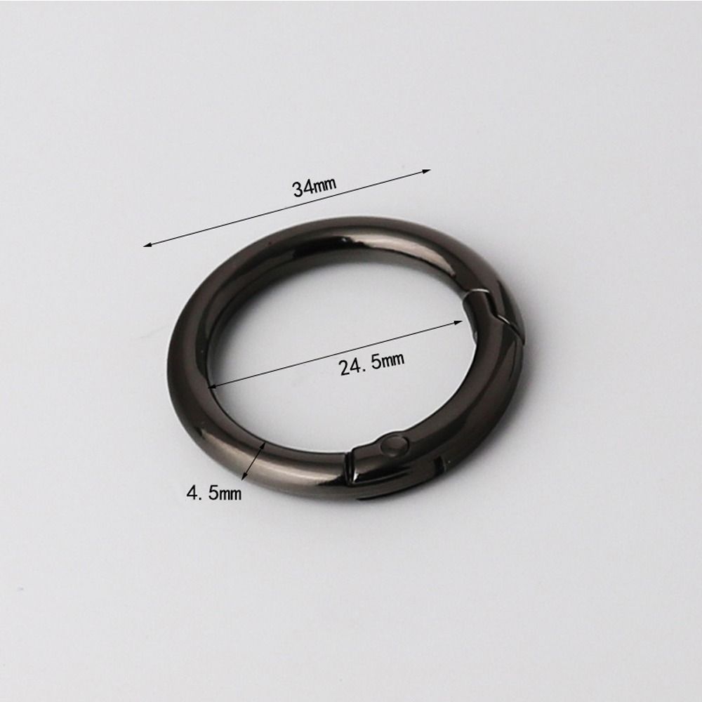 Portable Zinc Alloy Spring Ring Clasp Round Lightweight Plated Gate Buckle Trigger Snap Buckles Clip Bag Accessories