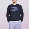 Anta Round Neck Pullover Printed Long-Sleeve Sweatshirt Men Tops Black Purple 952138737-9
