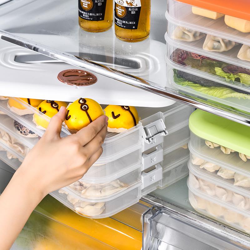 Home Dumpling and Wonton Freezer Box: Multi-layer Transparent Storage for Fresh-Keeping