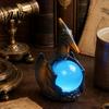 Fantasy Decor Desk Lamp Pterosaur Night Light, Resin Gothic Dragon Table with Glowing Faux Crystal Light Ball, for Bedroom Office, Gift Lovers