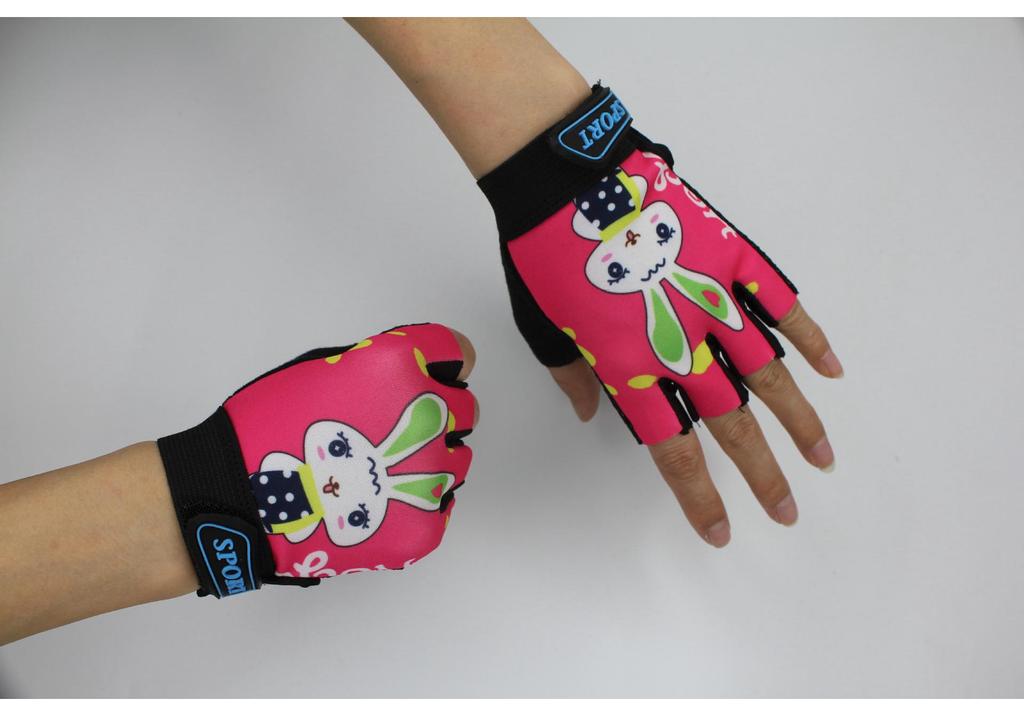 Kids' Non-Slip Breathable Half-Finger Cycling Gloves for Summer Outdoor Sports