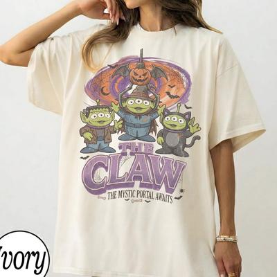 Comfort Colors® The Claw Halloween Shirt, Retro Toy Story Alien Tee, Vintage Disney Halloween T-Shirt, Spooky Season Graphic Tee