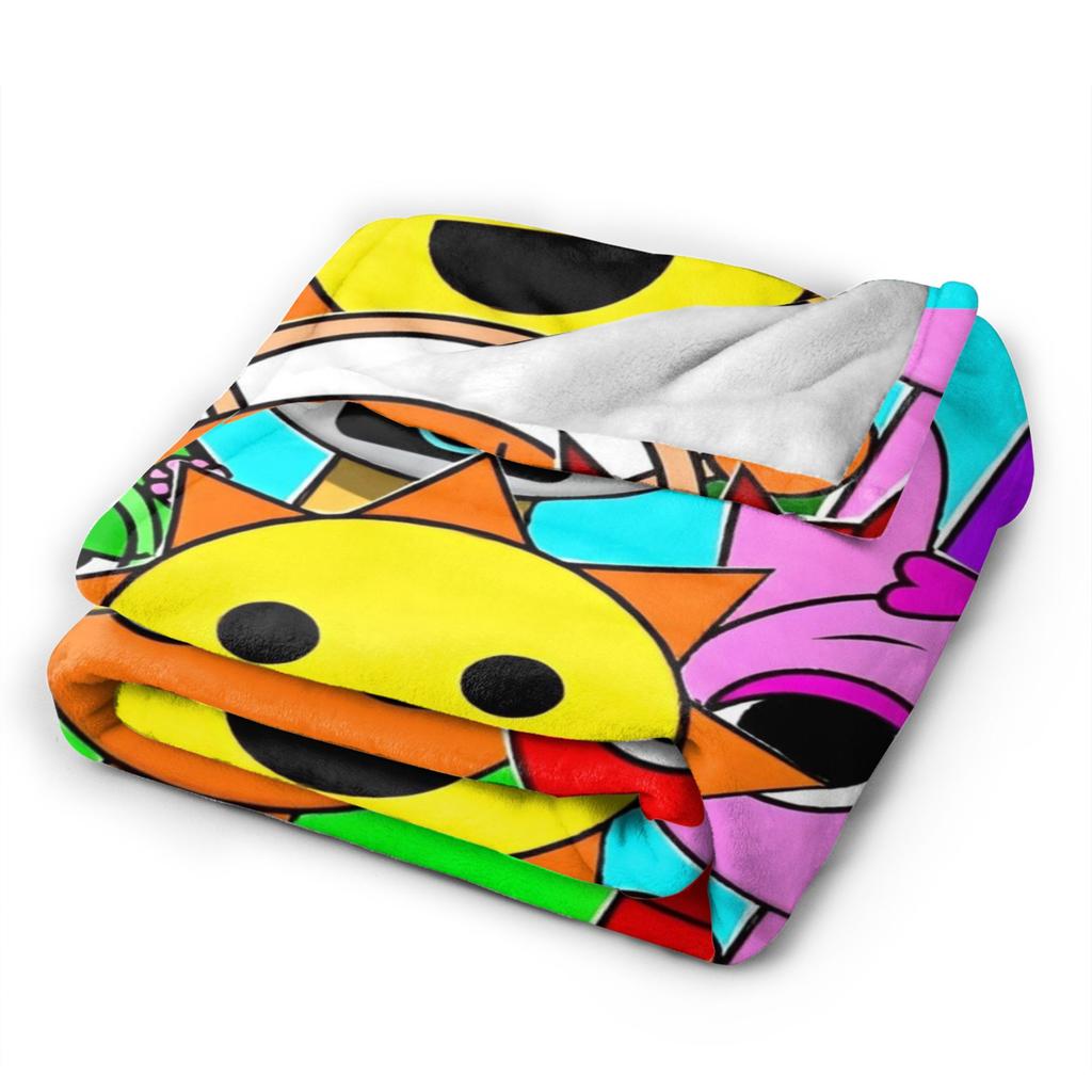 Sprunki Characters Game Flannel Blanket Vintage Throw Blankets for Home Hotel Sofa Bedspread,