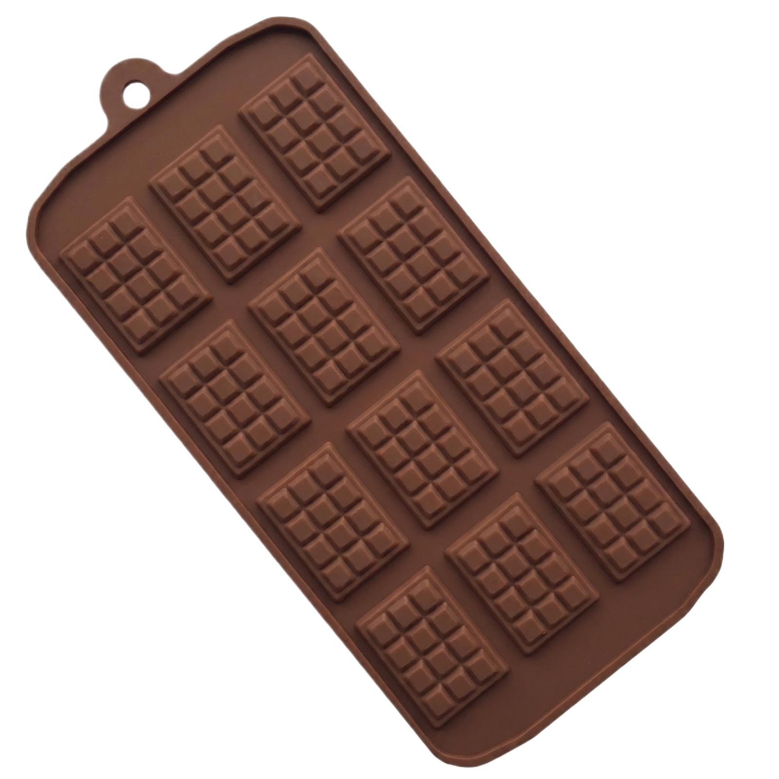 

Silicone Chocolate Mold Tray 12 Cavities Flexible Non-Stick Baking Mold for Homemade Chocolate Candy Bars and Small Treats Kitchen Tool One Size коричневий