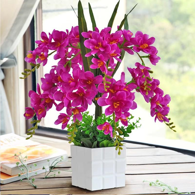 Artificial Phalaenopsis Flower Set: Indoor TV Cabinet Decor