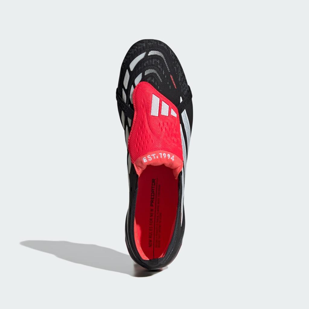 adidas PREDATOR ELITE Fold-Over Tongue Firm Ground Football Boots JS0375 Unisex Performance Sports Shoes Core Black / Cloud White / Lucid Red