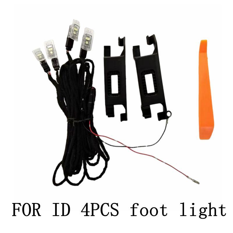 Car LED Footwell Light With Cable Rear foot Light Bracket Holder For VW jetta T-Cross ID.4 Tayron T-Roc Talagon 4pcs