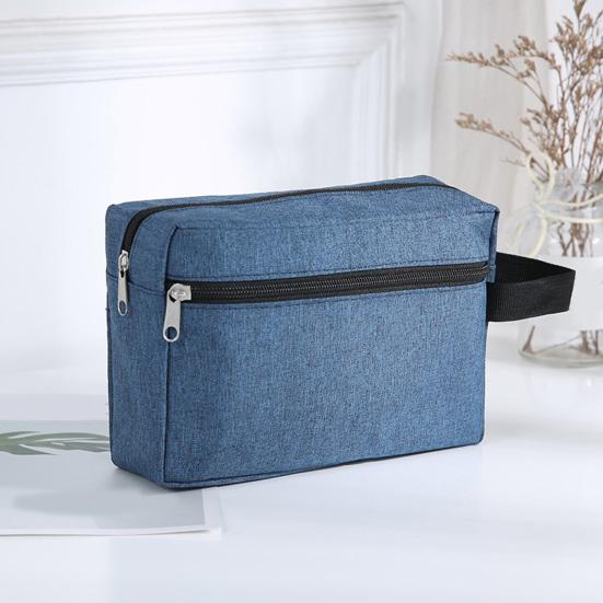 Portable Toiletry Bag Oxford Fabric Makeup Bag with Side Handle Large Capacity Cosmetic Pouch for Weekender Travel Business Trip