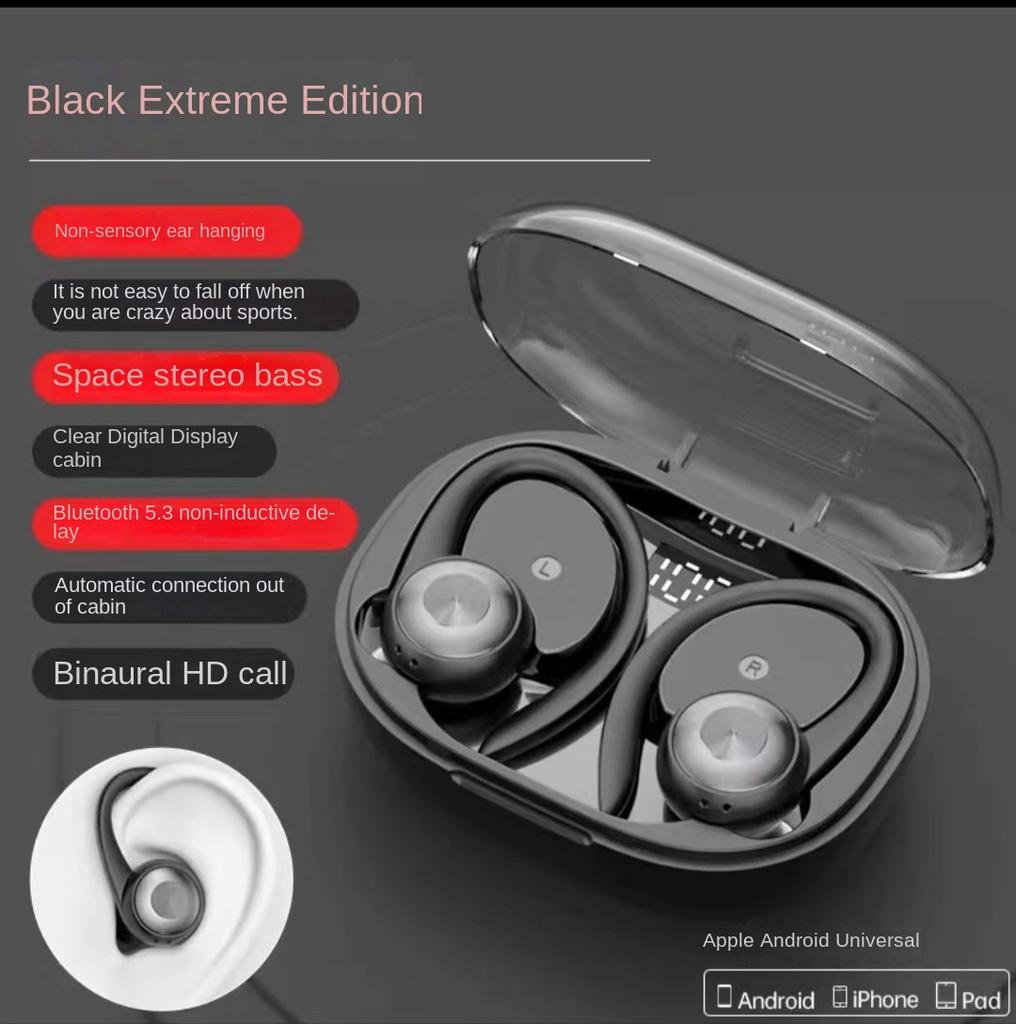 Ny Bluetooth-oppgradert versjon av kjørende Bluetooth-hodesett Ekte trådløs støyreduksjon og semi-i-øret sportshodesett