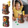 Montessori Baby Wooden Toys Magnetic Woodpecker Catching Worms Feeding Fishing Game Set Educational Toys for Kids Birthday Gifts