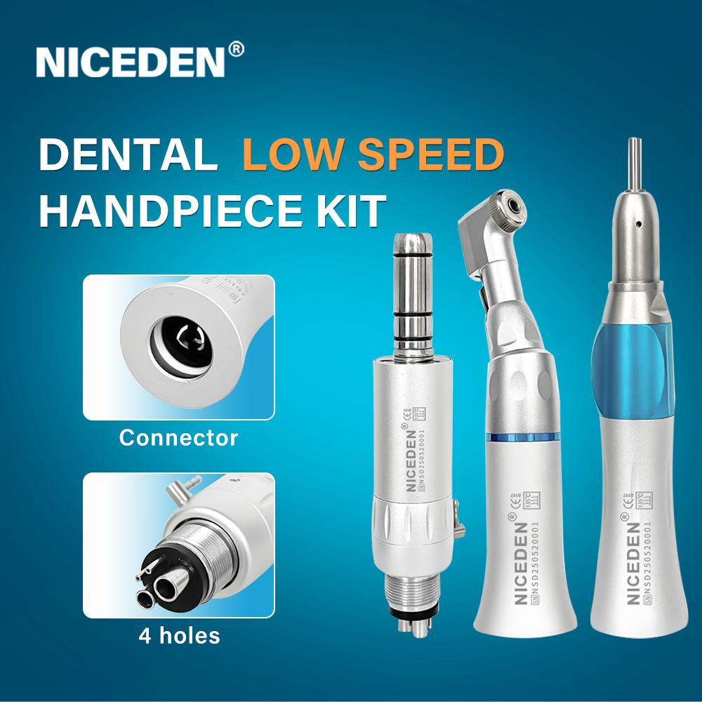 NICEDEN Dental Straight Nose Cone Low Speed Handpiece Straight 203C External Water E-type Straight Handpiece Dentistry Equipment