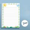 High aesthetic A4 cute cartoon colored letterhead with horizontal lines, handwritten greeting cards for female students, children's letterhead