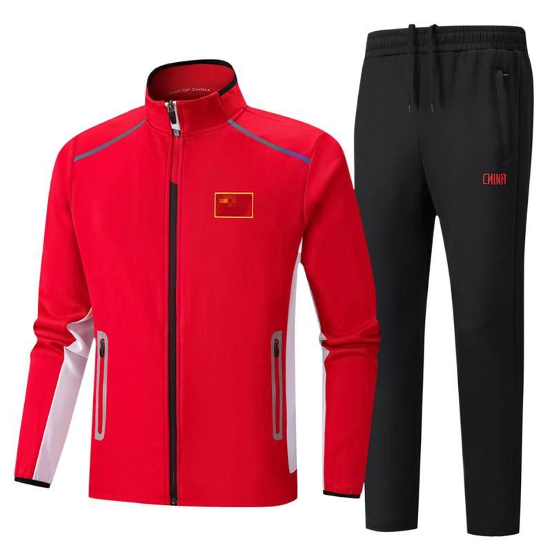 Unisex Chinese Martial Arts Sports Uniform: New Style Two-Piece Casual Suit with Stand-up Collar for Coaches and Teams Running or Training