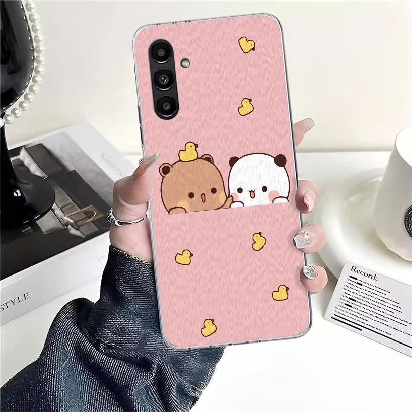 Cute Peach Goma Cat Phone Case For Samsung Galaxy A13 A14 A15 A16 A17 A53 A54 A55 A56 A57 A33 A34 A35 A36 A37 A23 A24 A25 A26 Ga