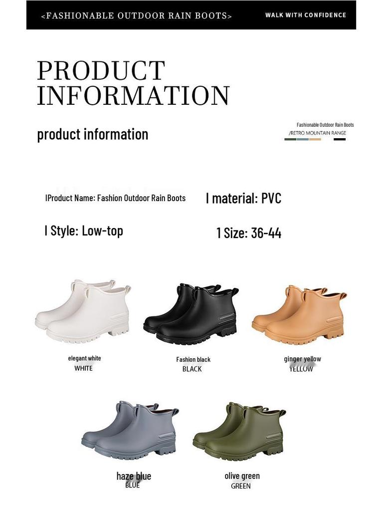 Modische Unisex Kurze Regenstiefel mit Samt, Rutschfestem, Wasserdichtem Design für Damen