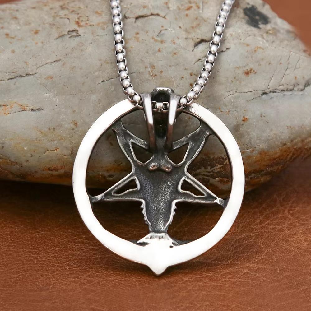 Accessories Retro Domineering Animal Sheep Stainless Steel Pendant Necklace Men's Personality Punk Sheep Head Pendant