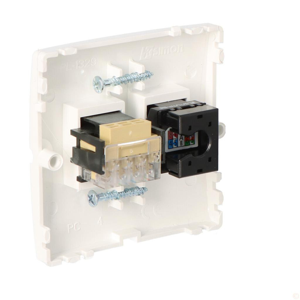 Computer Socket RJ45 + Telephone Socket RJ11 BMF5T.02/11 Basic Module White