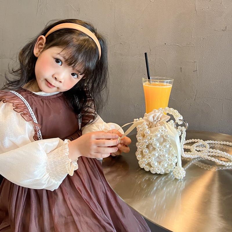 Adorable Korean Children's Mini Pearl Crossbody Bag For Spring Outings