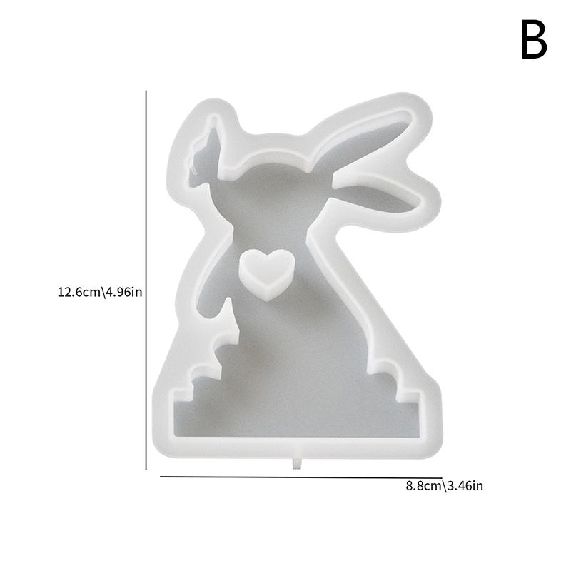

Easter Rabbit Candle Holder Silicone Mold Candlestick Making Mould Diy Aromatherapy Gypsum Decoration Mould