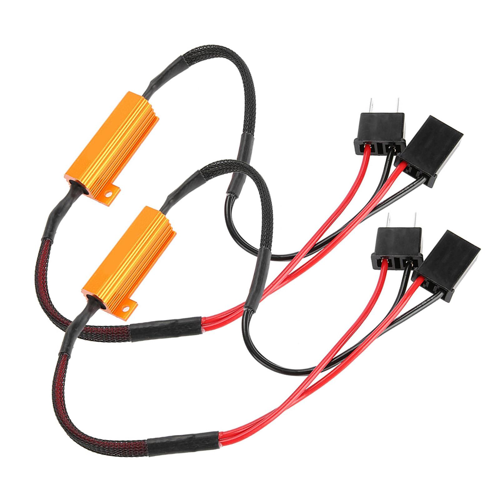 2Pcs Car LED Decoders for H7 Headlight Anti Hyper Flash No Error Load Resistor Wiring Car Load Resistor