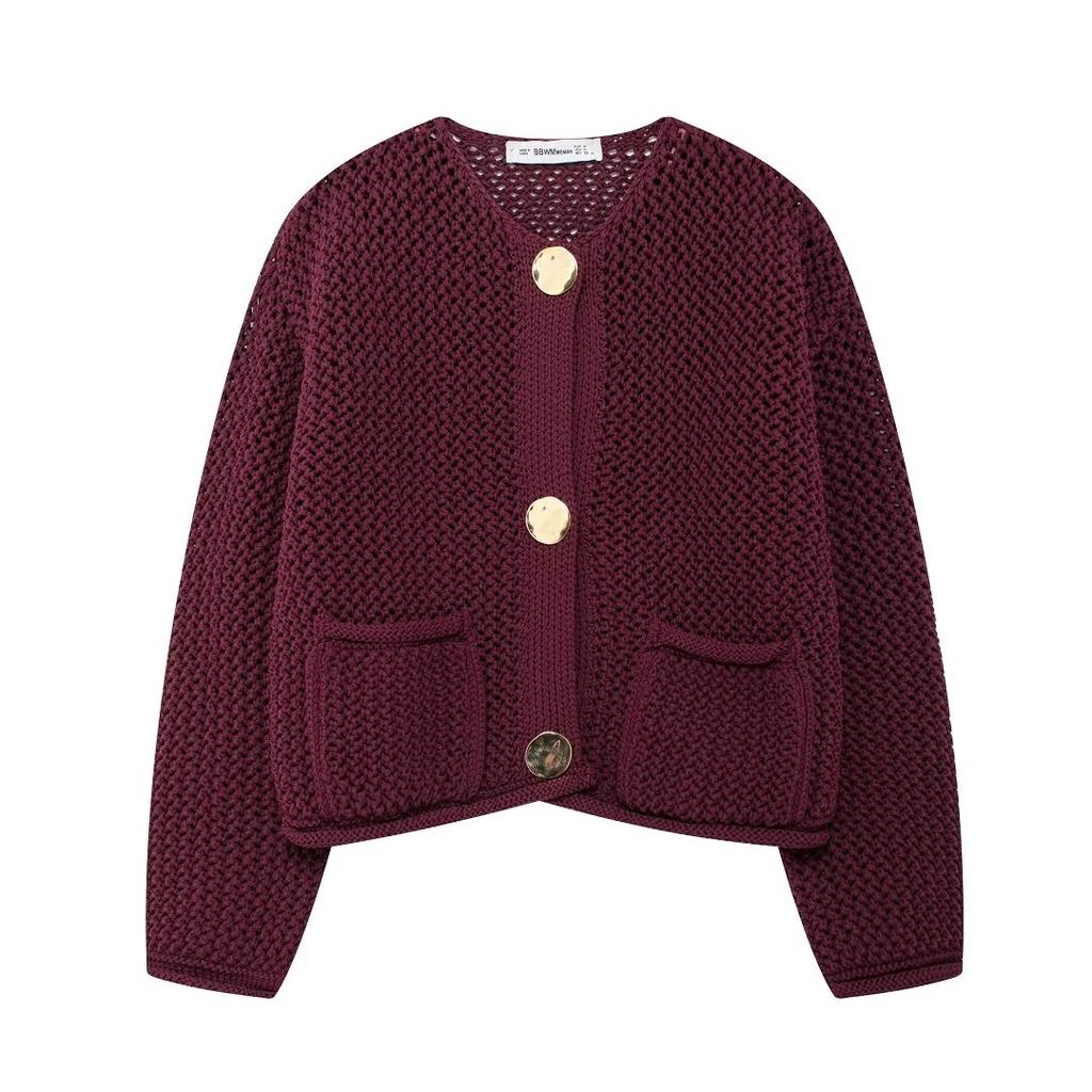 Knitted Cropped Cardigans Women Autumn Knitwears Short Sweaters for Women Button Women's Sweater Long Sleeve Cardigan
