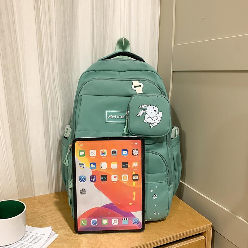 Cartoon Women's Backpack Large Capacity Student Schoolbag with Coin Purse