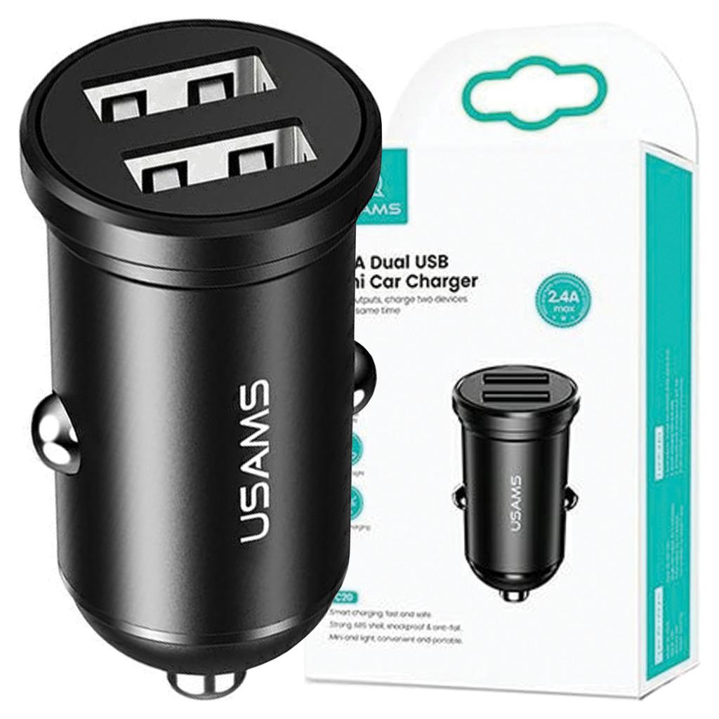 Usams Ład. Sam. 2Xusb 2,4A Miniczarny/Black Cc114Tc01 (Us-Cc114)