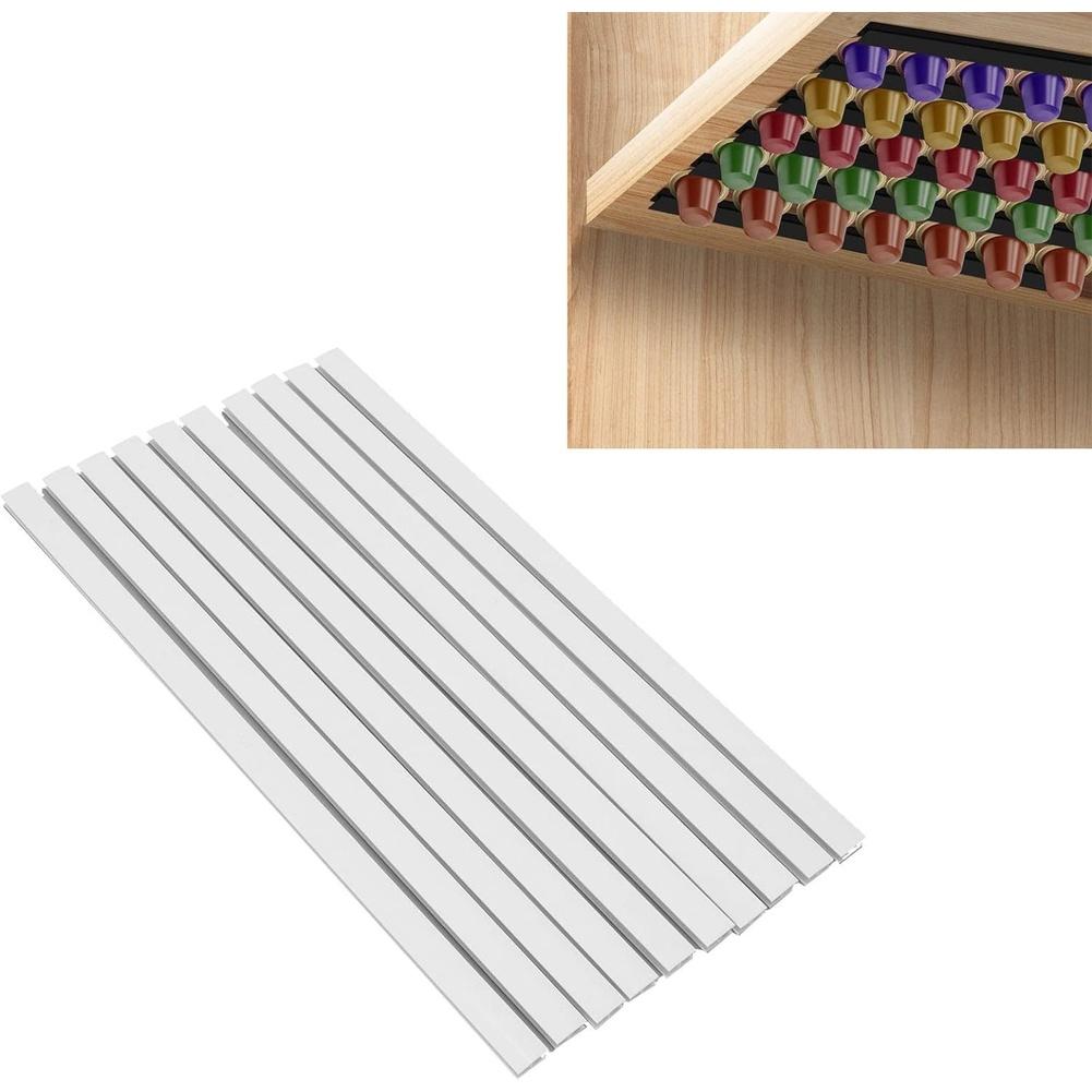 Space Efficient Coffee Capsule Holder Compatible with Multiple Capsule Brands Designed for Wall or Cabinet Mounting in Kitchen