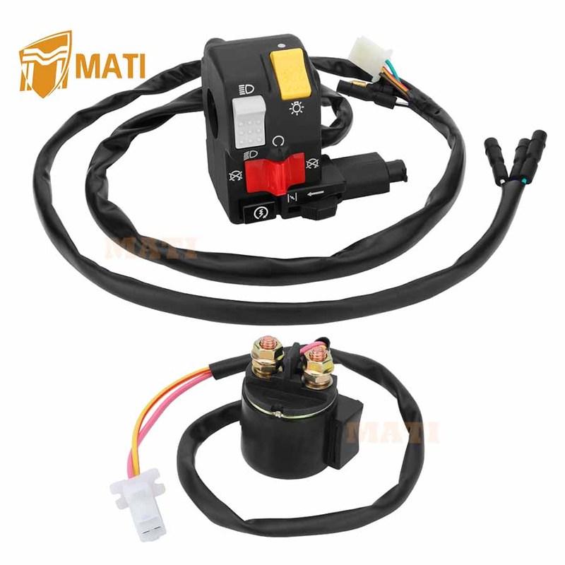 

M MATI Handlebar & Starter Relay Switch for Honda FourTrax 300 2x4/4x4 TRX300/TRX300FW 1996-2000 35200-HM5-850 35020-HM5-A10
