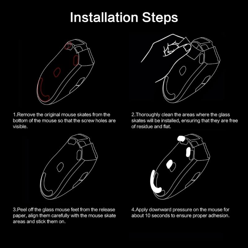 Tempered Glass Mouse Feet For DeathAdder Mouse Skates High Wear Resistance Smooth Glides Durability Use